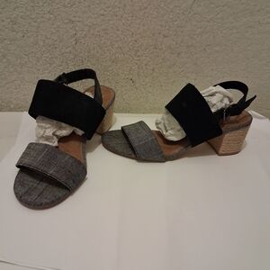 Toms Poppy Sandal Heels Women’s Size 9 Black and Gray Women's Sandals